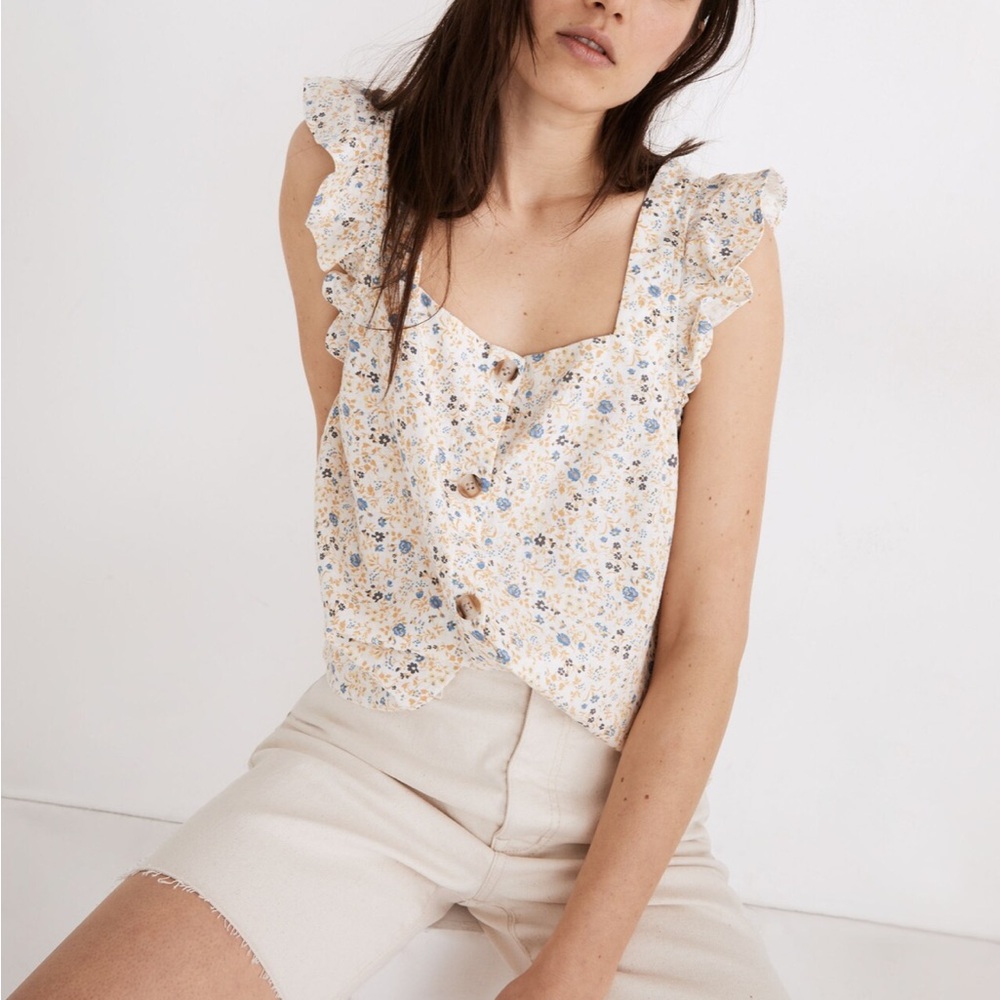 Madewell • Ruffle-Strap Floral Tank